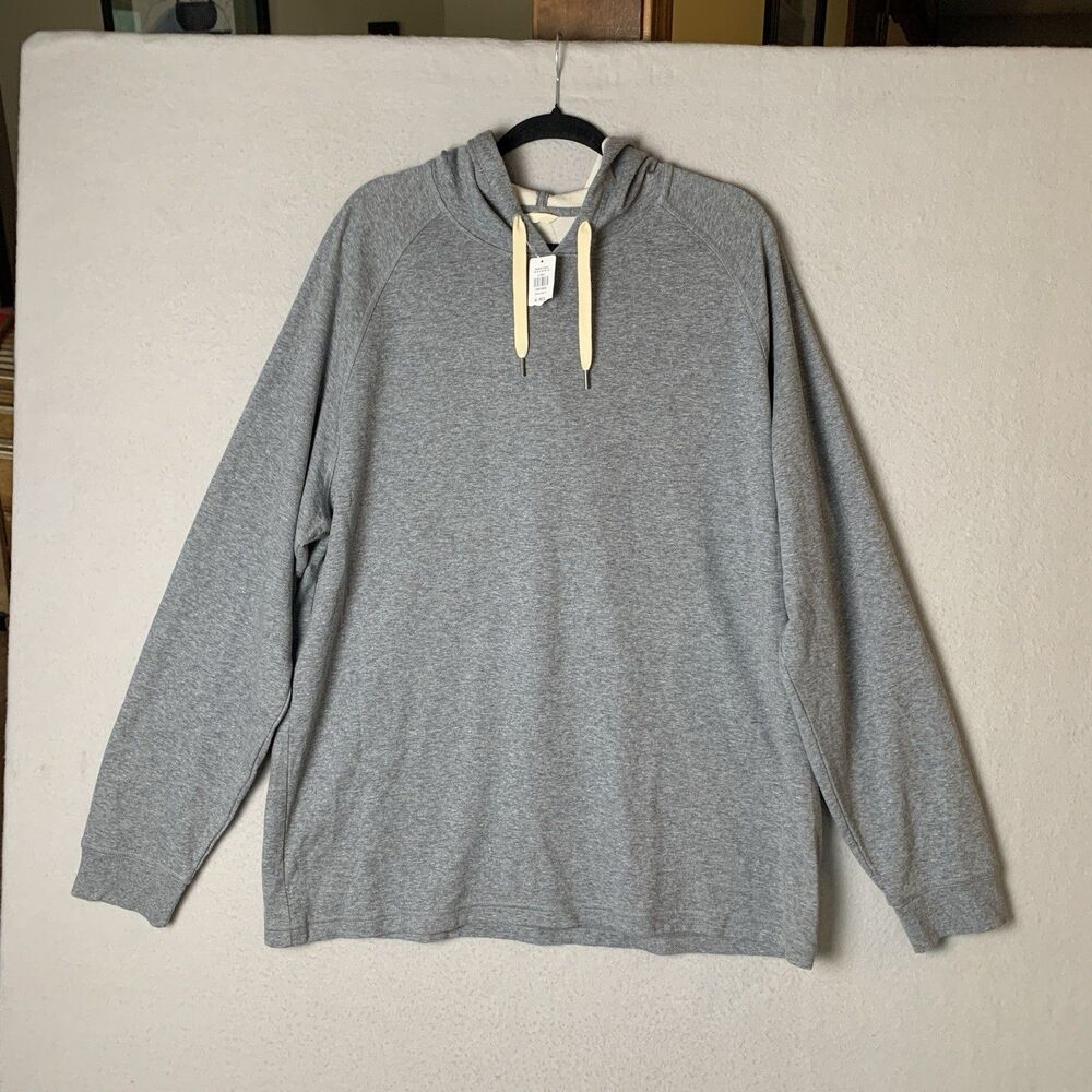 LL Bean Hoodie Men XL Gray Double Knit Slightly Fitted Hiking Gorpcore NWT